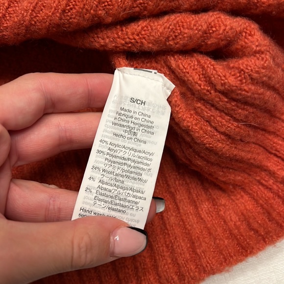 57. Madewell Rust Orange Rolled Neck Alpaca Blend Sweater - Picture 7 of 10